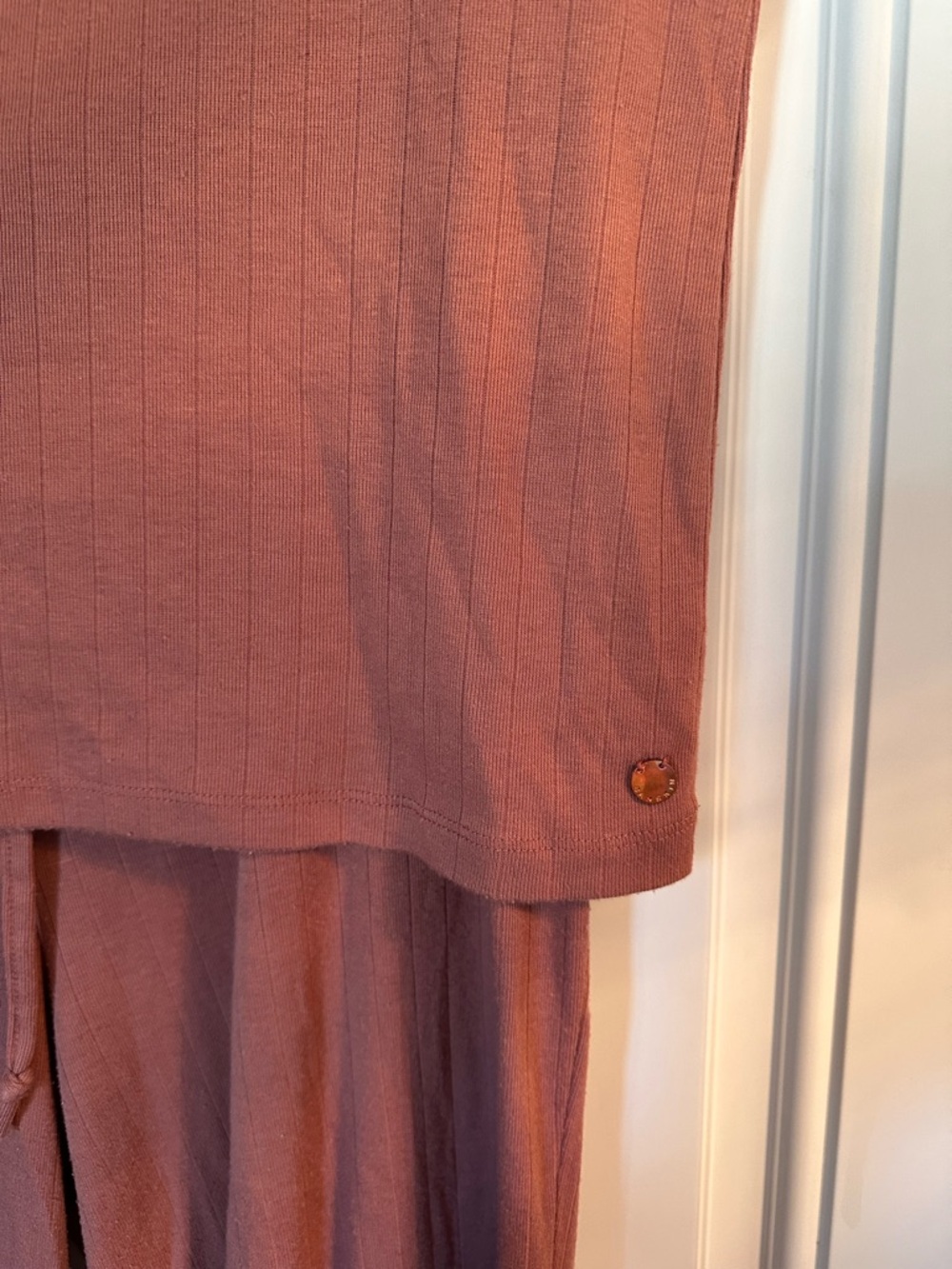 Danskin Ribbed Lounge Set- Rusty Terracotta - Picture 2 of 6